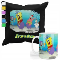Gadżety dla niej i dla niego - ZESTAW KUBEK + POSZEWKA Z NADRUKIEM-DLA FANA PREZENT SPANCZBOB GĄBKA +IMIĘ - miniaturka - grafika 1