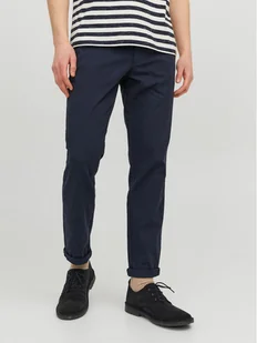 Jack&Jones Chinosy Marco 12206198 Granatowy Slim Fit - Spodnie męskie - miniaturka - grafika 1