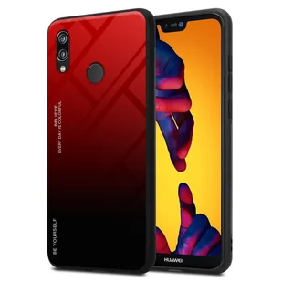 Pokrowiec Do Huawei P20 LITE 2018 / NOVA 3E Etui w CZERWONO - CZARNY TPU Obudowa Case Cover Plecki Ochronny Cadorabo - Etui i futerały do telefonów - miniaturka - grafika 1