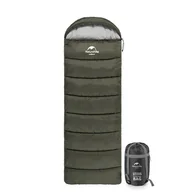 Śpiwory - NATUREHIKE Śpiwór ENVELOPE STYLE WITH HOOD U150 army green - miniaturka - grafika 1