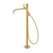 Baterie wannowe i prysznicowe - Bateria wannowa wolnostojąca Tres Study złoty mat 26247005OM - miniaturka - grafika 1