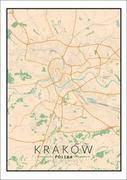 Plakaty - Plakat, Kraków mapa kolorowa, 30x40 cm - miniaturka - grafika 1