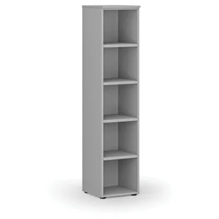 Regał biurowy PRIMO GRAY, 1781 x 400 x 420 mm, szary - Regały biurowe - miniaturka - grafika 1