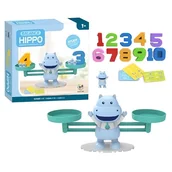 Zabawki interaktywne dla dzieci - WAGA SZALKOWA EDUKACYJNA NAUKA LICZENIA HIPOPOTAM gra dla dzieci CYFRY - miniaturka - grafika 1