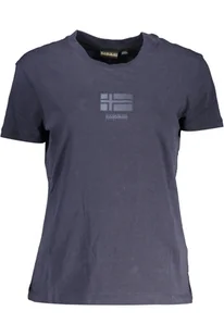 DAMSKI T-SHIRT Z KRÓTKIM RĘKAWEM NAPAPIJRI NIEBIESKI - Napapijri - Koszulki i topy damskie - miniaturka - grafika 1