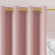 Zasłony - Gotowa zasłona blackout na przelotkach, 85% zaciemniająca, kolor pastelowy różowy, rozmiar 140x250 cm - miniaturka - grafika 1