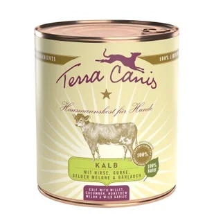 Terra Canis Classic Adult 6 x 800 g Cielęcina z prosem, ogórkiem, melonem miodowym i czosnkiem niedźwiedzim - Mokra karma dla psów - miniaturka - grafika 1