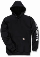 Bluzy męskie - Bluza Carhartt Mid Signature Sleeve Logo Black - miniaturka - grafika 1