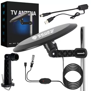 MOCNA Antena Aktywna DVB-T2 do TV Dookólna FHD 4K MUX-8 LTE Wzmacniacz AH-13 - Anteny TV - miniaturka - grafika 1