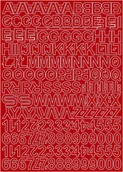 Zestawy piśmiennicze - Litery i cyfry samoprzylepne czerwone 6cm arkusz 250 znaków - miniaturka - grafika 1