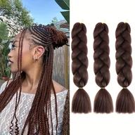 Pozostałe akcesoria fryzjerskie - TEMU 3 szt. Jumbo Warkoczyki Crochet - Ekstra Długie 24 Cale, Ombre Turkus do Błękitnego Nieba, Gęste Box Braids dla Kobiet, Naturalne Przedłużenia - miniaturka - grafika 1