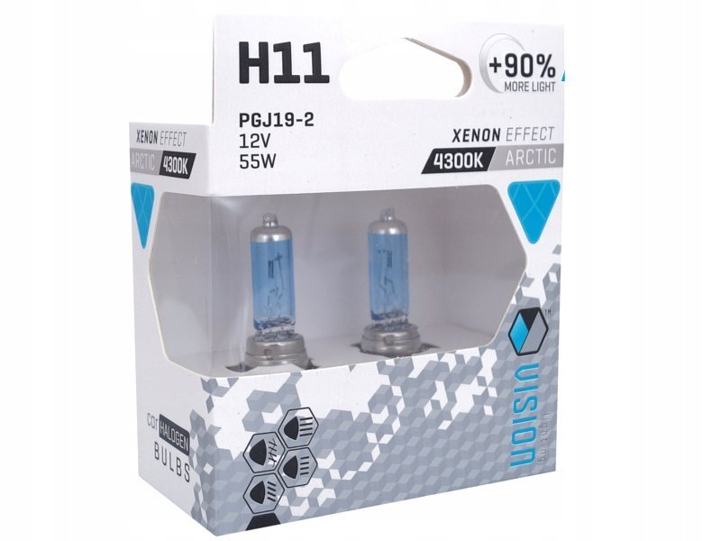ŻARÓWKI ARCTIC WHITE BIAŁE H11 12V 55W + 90% ZESTAW ŻARÓWEK
