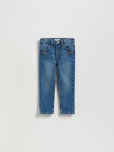 Reserved - Jeansy slim z haftem - niebieski - Spodnie i spodenki dla dziewczynek - miniaturka - grafika 1