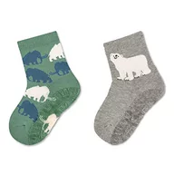 Kapcie damskie - Sterntaler Niemowlęta FLI AIR DP Mammut+Eisbär kapcie skarpetki, zielone, 18, zielony - miniaturka - grafika 1