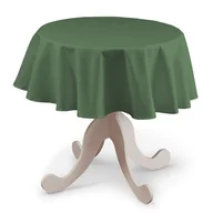 Obrusy i serwetki - Dekoria Obrus okrągły butelkowa zieleń 135 cm Loneta - miniaturka - grafika 1