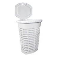 Kosze na bieliznę - Kosz na bieliznę z pokrywą 50 l Palm biały - miniaturka - grafika 1