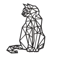 Dekoracje domu - Drewniana rzeźbiona dekoracja ścienna Kot, 24 x 36 x 1 cm - miniaturka - grafika 1