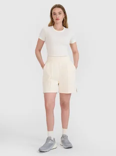 4F Spodenki dresowe damskie - białe L - Spodenki damskie 4F Spodenki dresowe damskie - białe L - Spodenki damskie - miniaturka - grafika 1