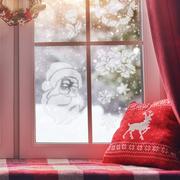 Ozdoby bożonarodzeniowe - Nakleo szablon wielokrotny do sztucznego śniegu // ZAPRZĘG MIKOŁAJA (SANIE) - Rozmiar S (30x42cm) - miniaturka - grafika 1