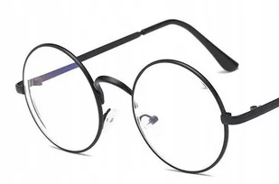 OKULARY KOREKCYJNE okrągłe metal czarne -3.5 - Okulary korekcyjne, oprawki, szkła - miniaturka - grafika 1