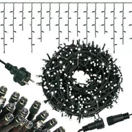 Oświetlenie świąteczne - Kurtyna świetlna 500 led girlanda, lampki zewnętrzne sople zimny biały + flash - miniaturka - grafika 1