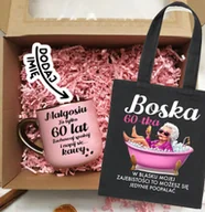 Gadżety dla niej i dla niego - Prezent na 60 urodziny - Zestaw Kubek na 60 urodziny oraz torba - miniaturka - grafika 1