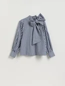 Bluzki damskie - Reserved - Bluzka z kokardą - wielobarwny - miniaturka - grafika 1