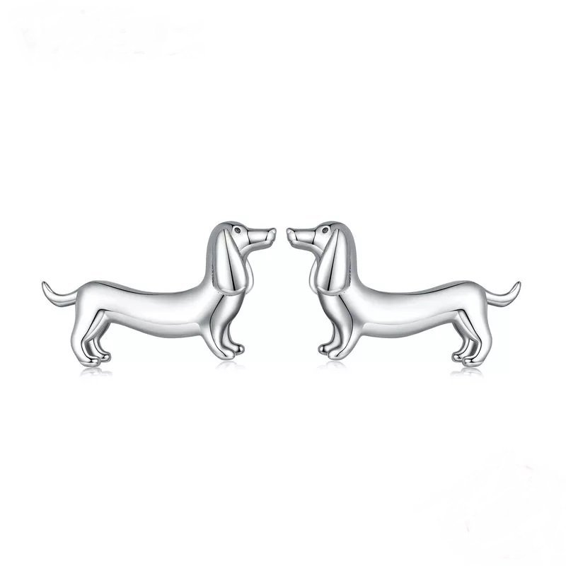 Kolczyki srebrne jamnik piesek york szczeniak 925 Boamer