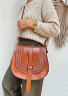 Torebki damskie - Torebka skórzana ręcznie robiona góralska Rosa na ramię wzory - miniaturka - grafika 1