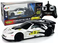 Zabawki zdalnie sterowane - Import leantoys Auto Sportowe Wyścigowe R/C 1:24 Corvette C6.R Biały 2.4 G Światła 9736 - miniaturka - grafika 1