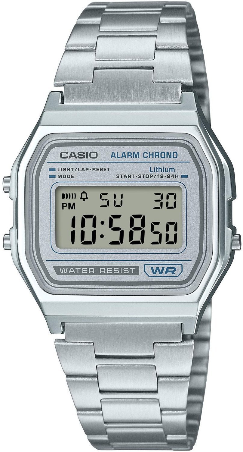 Zegarek EDIFICE Zegarek męski Casio A158WEA-7EF srebrny