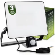 Lampy ogrodowe - Naświetlacz LED AZZLER 50W 6000lm 4000K IP44 Halogen Zewnętrzny Lampa z Czujnikiem Ruchu Czarny LUMILED - miniaturka - grafika 1