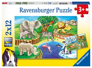 Ravensburger Puzzle 2x12 elementów Zwierzęta w zoo 07602 - Puzzle - miniaturka - grafika 2