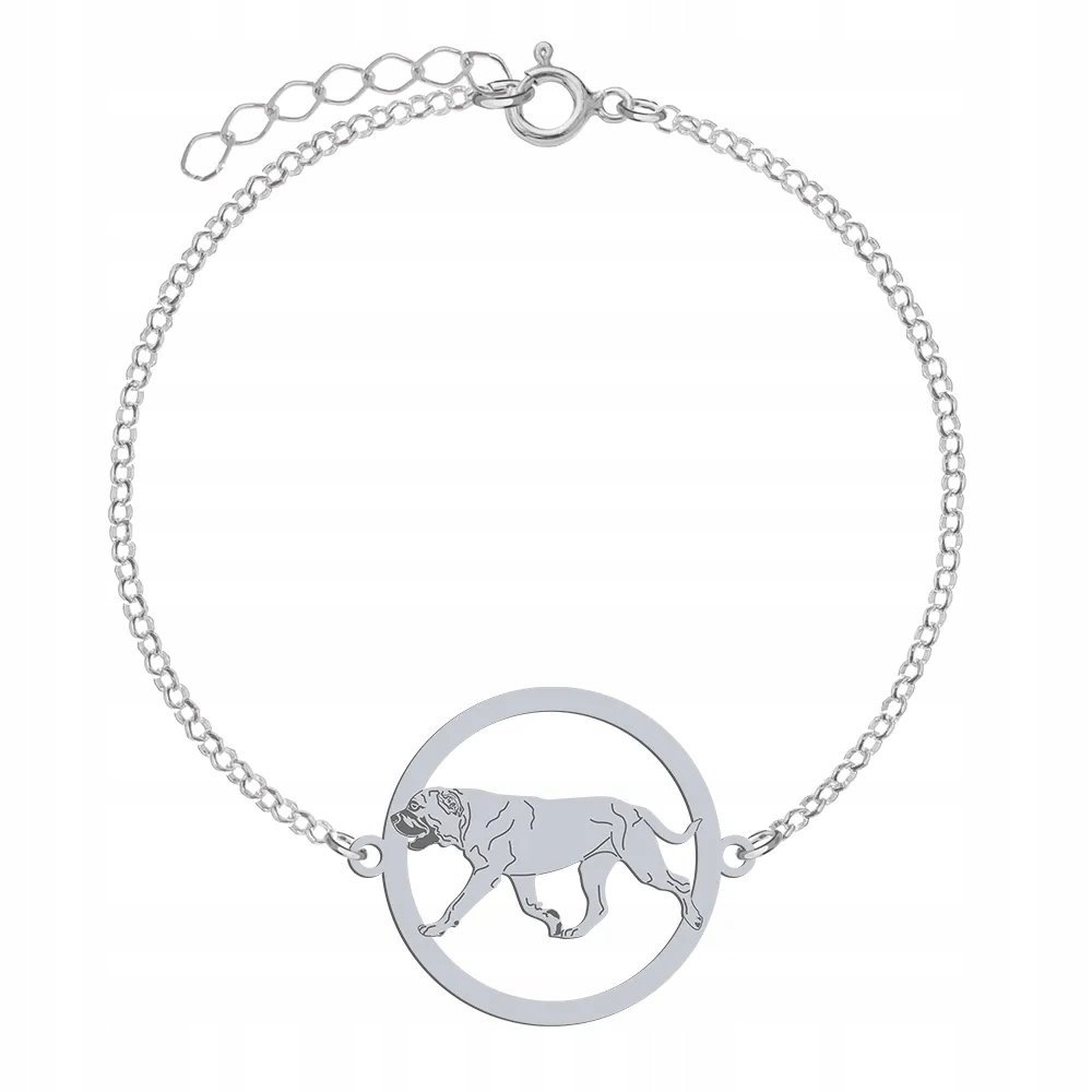 Bransoletka Srebrna z Ca de Bou - Dog z Majorki 925 Łańcuszek GRAWER GRATIS