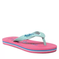 Klapki i japonki damskie - Pepe Jeans Japonki Bay Beach Brand G PGS70048 Aqua 508 Japonki Bay Beach Brand G PGS70048 Aqua 508 - miniaturka - grafika 1