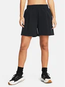 Spodenki damskie - Under Armour Szorty sportowe Unstoppable Flc Pltd Short 1382764-001 Czarny Loose Fit - miniaturka - grafika 1