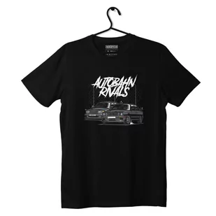 Czarny T-shirt koszulka MERCEDES BMW RIVALS-3XL - Odzież do sportów motorowych - miniaturka - grafika 1