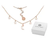 Naszyjniki - NASZYJNIK CHOKER - KSIĘŻYC - GWIAZDY - ROSEGOLD - miniaturka - grafika 1