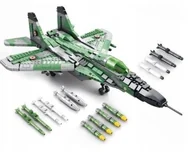Klocki - KLOCKI wojskowe SAMOLOT myśliwiec MIG-29 konstrukcyjny 1290el. model (KL36) - miniaturka - grafika 1