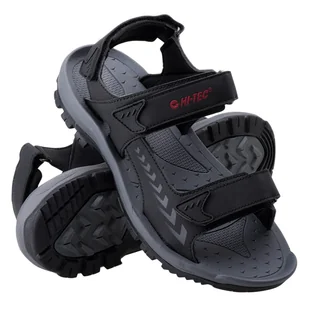 Męskie Sandały HI-TEC LUBISER 34837-BLK/D GY/RED – Czarny - Sandały męskie - miniaturka - grafika 1