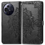Portfele - Dla TCL 50 Pro NxtPaper 5G Portfel Etui Mandala Kwiat Skórzany Pokrowiec Na Telefon Stojak View - Wielobarwny Black - miniaturka - grafika 1