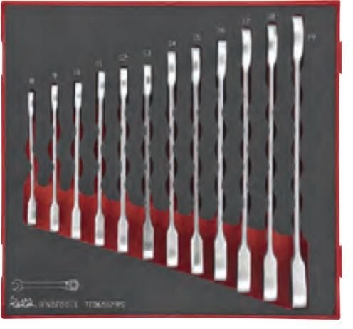 Teng Tools Zestaw kluczy płasko-oczkowych z grzechotką 8-19mm 12szt. 238270102