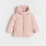 Reserved - Pikowana kurtka z efektem reflective - Różowy