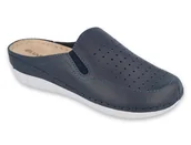 Kapcie damskie - Inblu - Obuwie buty damskie klapki skórzane granatowe - 36 - miniaturka - grafika 1