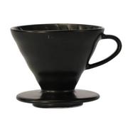 Zaparzacze i kawiarki - Ceramiczny dripper HARIO V60-02 + 40 szt. filtrów | CZARNY MATOWY - miniaturka - grafika 1