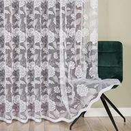 Firany - Gotowa krótka firanka żakardowa do salonu ze wzorem wijących się róż, Nola, rozmiar 300x250 cm - miniaturka - grafika 1