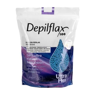 Depilflax 100 elastyczny wosk do depilacji o niskiej temperaturze topnienia perłowy Ultraflex blue 1000g - Depilacja - miniaturka - grafika 1