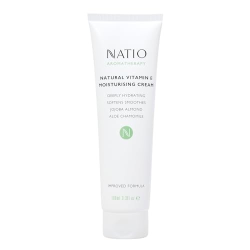 Natio Natural Vitamin E Moisturizing Cream, 100 ml - Nie Greasy Face Lotion - Deeply nawilżający krem do twarzy - nawilżacz do twarzy z jojobą, aloes