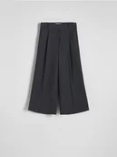 Spodnie damskie - Reserved - Spodnie culotte z zakładkami - ciemnoszary - miniaturka - grafika 1