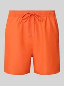 Kąpielówki męskie - Spodenki kąpielowe o kroju regular fit z wyhaftowanym logo - miniaturka - grafika 1